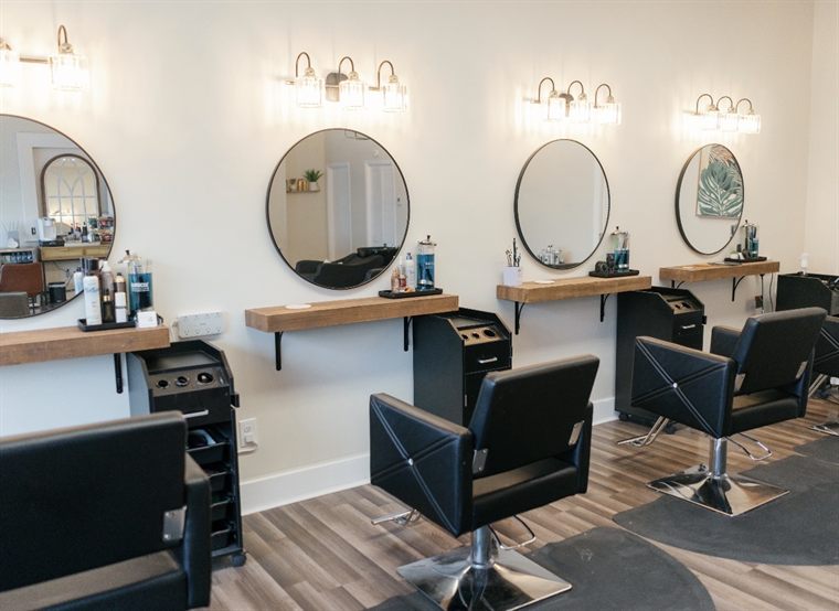 The salon floor at ELAN + elle hair co.